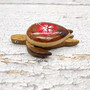 Wooden Sea Turtle Magnet Red Hibiscus Flower (1 magnet approx. 2+ inches) Wood Sea Turtle Magnet gift for fridges cabinets doors! Copyright 2025 SeaShellSupply.com.