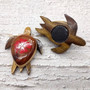 Wooden Sea Turtle Magnet Red Hibiscus Flower (1 magnet approx. 2+ inches) Wood Sea Turtle Magnet gift for fridges cabinets doors! Copyright 2025 SeaShellSupply.com.