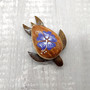 Wooden Sea Turtle Magnet Purple Hibiscus Flower (1 magnet approx. 2+ inches) Wood Sea Turtle Magnet gift for fridges cabinets doors! Copyright 2025 SeaShellSupply.com.