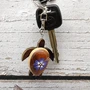 Purple Hibiscus Painted Wooden Sea Turtle Keychain (1 keychain approx. 4.25+ inches) Wooden Sea Turtle Key Fob for gifting or party favors!