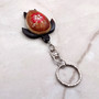 Red Hibiscus Painted Wooden Sea Turtle Keychain (1 keychain approx. 4.25+ inches) Wooden Sea Turtle Key Fob for gifting or party favors! Copyright 2025 SeaShellSupply.com.