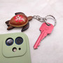 Red Hibiscus Painted Wooden Sea Turtle Keychain (1 keychain approx. 4.25+ inches) Wooden Sea Turtle Key Fob for gifting or party favors! Copyright 2025 SeaShellSupply.com.