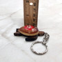 Red Hibiscus Painted Wooden Sea Turtle Keychain (1 keychain approx. 4.25+ inches) Wooden Sea Turtle Key Fob for gifting or party favors! Copyright 2025 SeaShellSupply.com.