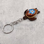 Blue Hibiscus Painted Wooden Sea Turtle Keychain (1 keychain approx. 4.25+ inches) Wooden Sea Turtle Key Fob for gifting or party favors! Copyright 2025 SeaShellSupply.com.