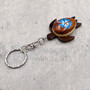 Blue Hibiscus Painted Wooden Sea Turtle Keychain (1 keychain approx. 4.25+ inches) Wooden Sea Turtle Key Fob for gifting or party favors!