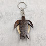 Pink Hibiscus Painted Wooden Sea Turtle Keychain (1 keychain approx. 4.25+ inches) Wooden Sea Turtle Key Fob for gifting or party favors! Copyright 2025 SeaShellSupply.com.