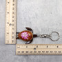 Pink Hibiscus Painted Wooden Sea Turtle Keychain (1 keychain approx. 4.25+ inches) Wooden Sea Turtle Key Fob for gifting or party favors! Copyright 2025 SeaShellSupply.com.