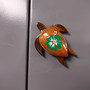 Wooden Sea Turtle Magnet Green Hibiscus Flower (1 magnet approx. 2+ inches) Wood Sea Turtle Magnet gift for fridges cabinets doors! Copyright 2025 SeaShellSupply.com.