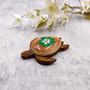 Wooden Sea Turtle Magnet Green Hibiscus Flower (1 magnet approx. 2+ inches) Wood Sea Turtle Magnet gift for fridges cabinets doors! Copyright 2025 SeaShellSupply.com.