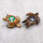 Wooden Sea Turtle Magnet Green Hibiscus Flower (1 magnet approx. 2+ inches) Wood Sea Turtle Magnet gift for fridges cabinets doors!