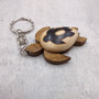 Stylized Woodburned Sea Turtle Keychain (1 keychain approx. 4+ inches) Burnt Wooden Sea Turtle Key Fob for gifting or decorative charm! Copyright 2025 SeaShellSupply.com.
