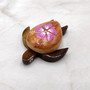 Wooden Sea Turtle Magnet Pink Hibiscus Flower (1 magnet approx. 2+ inches) Wood Sea Turtle Magnet gift for fridges cabinets doors!