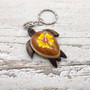 Yellow Hibiscus Painted Wooden Sea Turtle Keychain (1 key fob approx. 4.25+ inches) Wooden Sea Turtle Keychain for gifting or party favors! Copyright 2025 SeaShellSupply.com.