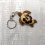 Natural Wood Hibiscus Sea Turtle Keychain (1 keychain approx. 4+ inches) Wooden Pattern Sea Turtle Key Fob for gifting or decorative charm! Copyright 2025 SeaShellSupply.com.