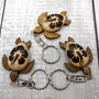 Natural Wood Hibiscus Sea Turtle Keychain (1 keychain approx. 4+ inches) Wooden Pattern Sea Turtle Key Fob for gifting or decorative charm!