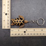 Natural Wood PIneapple Sea Turtle Keychain (1 key chain approx. 4+ inches) Wooden Pattern Sea Turtle Key Fob for gifts or decorative charm! Copyright 2025 SeaShellSupply.com.