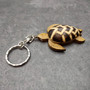 Natural Wood PIneapple Sea Turtle Keychain (1 key chain approx. 4+ inches) Wooden Pattern Sea Turtle Key Fob for gifts or decorative charm! Copyright 2025 SeaShellSupply.com.