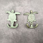 Cast Iron Sea Turtle Wall Hooks Green Gold Patina (1 metal hook approx. 4.75+ inches) Green Sea Turtle Double Wall Hook for coastal decor! Copyright 2025 SeaShellSupply.com.