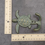 Cast Iron Sea Turtle Wall Hooks Green Gold Patina (1 metal hook approx. 4.75+ inches) Green Sea Turtle Double Wall Hook for coastal decor! Copyright 2025 SeaShellSupply.com.