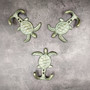 Cast Iron Sea Turtle Wall Hooks Green Gold Patina (1 metal hook approx. 4.75+ inches) Green Sea Turtle Double Wall Hook for coastal decor!