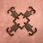 Cast Iron Sea Turtle Wall Hooks Brown Patina (1 metal hook approx. 4.75+ inches) Brown Sea Turtle Double Wall Hook for coastal decor! Copyright 2025 SeaShellSupply.com.