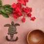Cast Iron Sea Turtle Wall Hooks Brown Patina (1 metal hook approx. 4.75+ inches) Brown Sea Turtle Double Wall Hook for coastal decor!