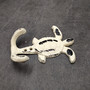 Cast Iron Sea Turtle Wall Hooks White Distressed (1 metal hook approx. 4.75+ inches) White Sea Turtle Double Wall Hook for coastal decor! Copyright 2025 SeaShellSupply.com.