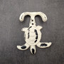 Cast Iron Sea Turtle Wall Hooks White Distressed (1 metal hook approx. 4.75+ inches) White Sea Turtle Double Wall Hook for coastal decor! Copyright 2025 SeaShellSupply.com.