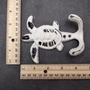 Cast Iron Sea Turtle Wall Hooks White Distressed (1 metal hook approx. 4.75+ inches) White Sea Turtle Double Wall Hook for coastal decor!