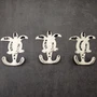 Cast Iron Sea Turtle Wall Hooks White Distressed (1 metal hook approx. 4.75+ inches) White Sea Turtle Double Wall Hook for coastal decor!