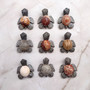 Natural Marble Stone Grey Sea Turtle (1 stone figure approx. 2+ inches) Carved Marble Turtle Figurine for coastal home décor & display!