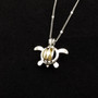 Sea Turtle Pearl Locket Necklace Kit Silver Tone (approx. 17.5+ inches AROUND) Fun Sea Turtle Pearl Pendant Necklace Jewelry Kit to gift!  Copyright 2025 SeaShellSupply.com.