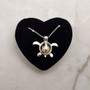 Sea Turtle Pearl Locket Necklace Kit Silver Tone (approx. 17.5+ inches AROUND) Fun Sea Turtle Pearl Pendant Necklace Jewelry Kit to gift!  Copyright 2025 SeaShellSupply.com.