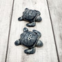 Sea Turtle Salt Pepper Shaker Set Dark Blue White (1 shaker set approx. 3 inches) Blue Sea Turtle Spice Shaker Set for kitchen or table!  Copyright 2025 SeaShellSupply.com.