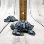 Sea Turtle Salt Pepper Shaker Set Dark Blue White (1 shaker set approx. 3 inches) Blue Sea Turtle Spice Shaker Set for kitchen or table!  Copyright 2025 SeaShellSupply.com.