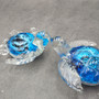 Glass Sea Turtle Figurine Blue Swirl (1 figure approx. 4.5 inches long) Blue Glass Sea Turtle for coastal home decor charm & collecting! Copyright 2025 SeaShellSupply.com.