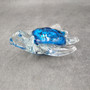 Glass Sea Turtle Figurine Ocean Blue (1 figure approx. 4.5 inches long) Blue Glass Sea Turtle for coastal home decor charm & collecting!