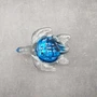 Glass Sea Turtle Figurine Ocean Blue (1 figure approx. 4.5 inches long) Blue Glass Sea Turtle for coastal home decor charm & collecting!