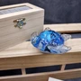 Glass Sea Turtle Figurine Ocean Blue (1 figure approx. 4.5 inches long) Blue Glass Sea Turtle for coastal home decor charm & collecting!