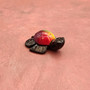 Painted Marble Stone Black Sea Turtle (1 stone figure approx. 2+ inches) Carved Colorful Turtle Figurine for collecting & decor!