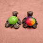 Painted Marble Stone Black Sea Turtle (1 stone figure approx. 2+ inches) Carved Colorful Turtle Figurine for collecting & decor! Copyright 2025 SeaShellSupply.com.
