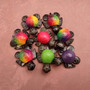 Painted Marble Stone Black Sea Turtle (1 stone figure approx. 2+ inches) Carved Colorful Turtle Figurine for collecting & decor! Copyright 2025 SeaShellSupply.com.