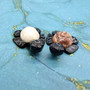 Natural Marble Stone Black Sea Turtles (set of 2 stone figure approx. 2+ inches) Carved Marble Turtle Figurines for coastal home shelf decor!  Copyright 2025 SeaShellSupply.com.