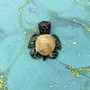 Natural Marble Stone Black Sea Turtle (1 stone figure approx. 2+ inches) Carved Marble Turtle Figurine for coastal home shelf decor! Copyright 2025 SeaShellSupply.com.