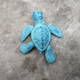 Small Metal Aqua Blue Sea Turtle Figurine (1 turtle figure approx. 3.75+ inches) Small Iron Blue Sea Turtle for coastal home decor & gifts!  Copyright 2025 SeaShellSupply.com.