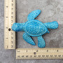 Small Metal Aqua Blue Sea Turtle Figurine (1 turtle figure approx. 3.75+ inches) Small Iron Blue Sea Turtle for coastal home decor & gifts!  Copyright 2025 SeaShellSupply.com.