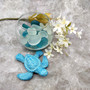 Small Metal Aqua Blue Sea Turtle Figurine (1 turtle figure approx. 3.75+ inches) Small Iron Blue Sea Turtle for coastal home decor & gifts!  Copyright 2025 SeaShellSupply.com.