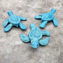 Small Metal Aqua Blue Sea Turtle Figurine (1 turtle figure approx. 3.75+ inches) Small Iron Blue Sea Turtle for coastal home decor & gifts!  Copyright 2025 SeaShellSupply.com.