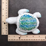 Beach Glass Sea Turtle Blue Green Mosaic Shell Figurine (1 sea turtle approx. 5.5 inches long) Glass Mosaic Shell Sea Turtle for home decor!