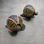 Painted Coconut Sea Turtle Bobblehead Handmade Blue Dot (1 sea turtle approx. 6.5 inches) Painted Coconut Sea Turtle Figure for home décor!